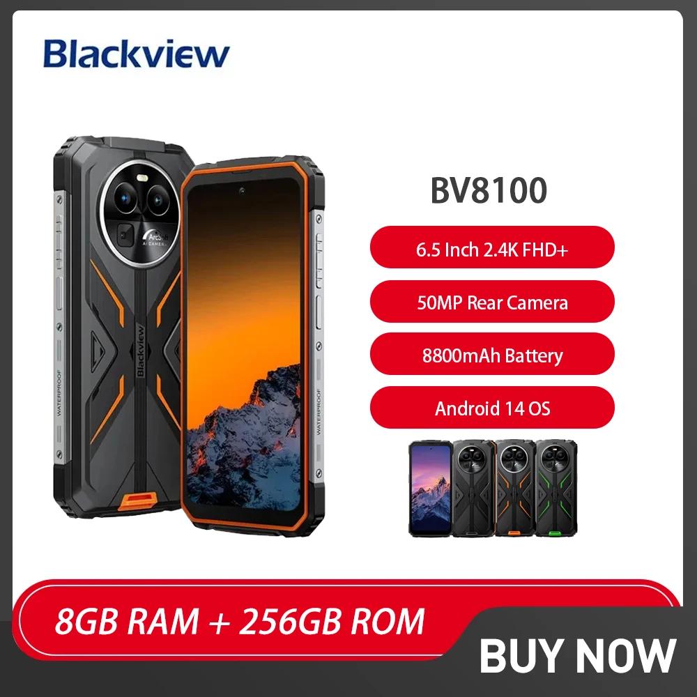 Blackview BV8100 ߰ Ʈ, ȵ̵ 14, 8GB + 256GB, 6.5 ġ, 2.4K FHD + 120Hz ޴, 50MP 8800mAh ͸, 45W ޴ NFC